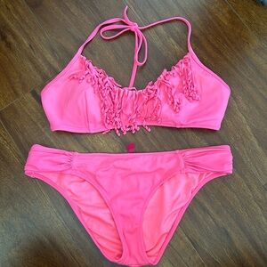Victoria Secret’s Hot Pink Ruffle Bikini Set